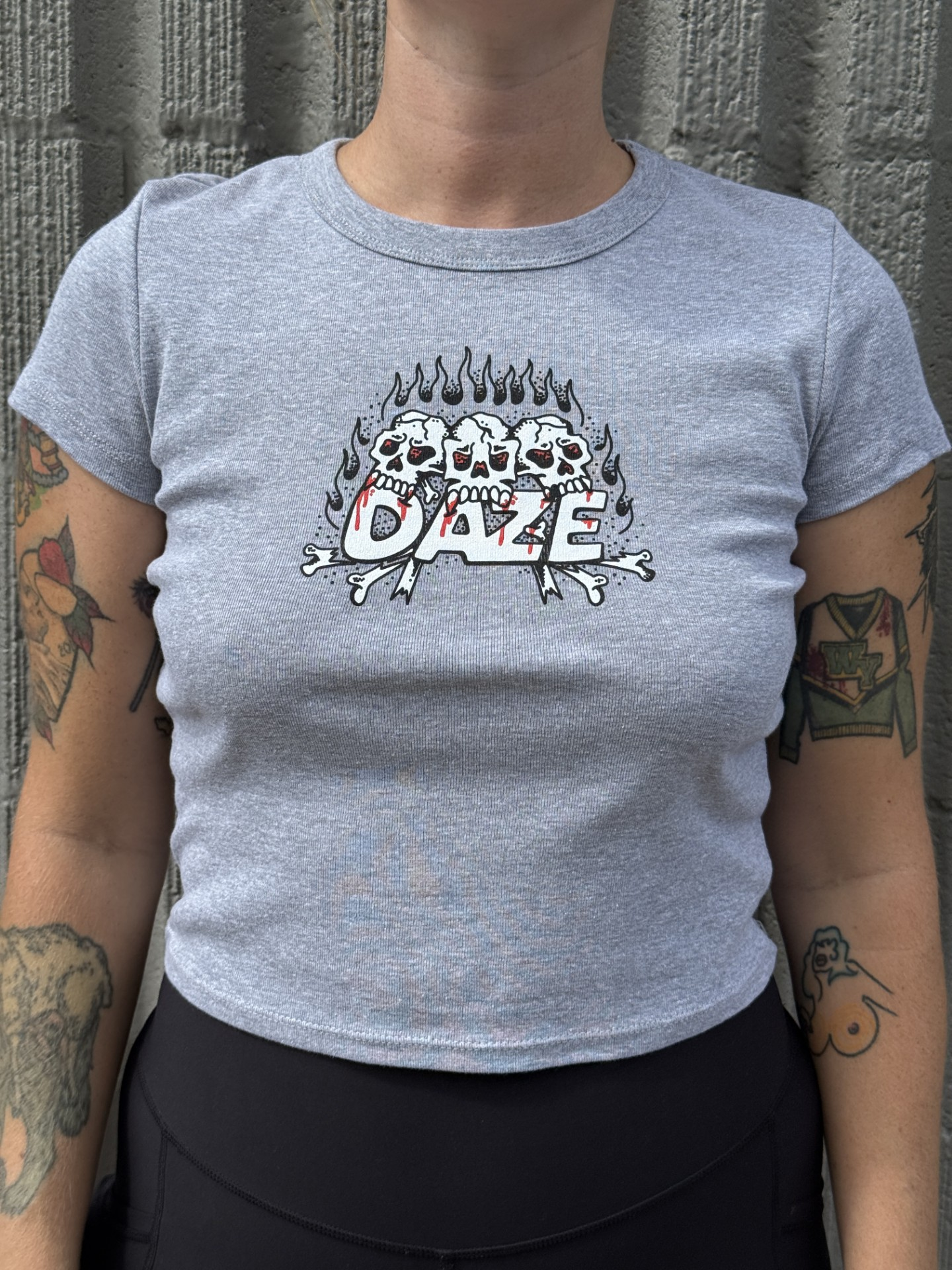 DAZE - Skulls & Bones Baby T-Shirt (Grey)