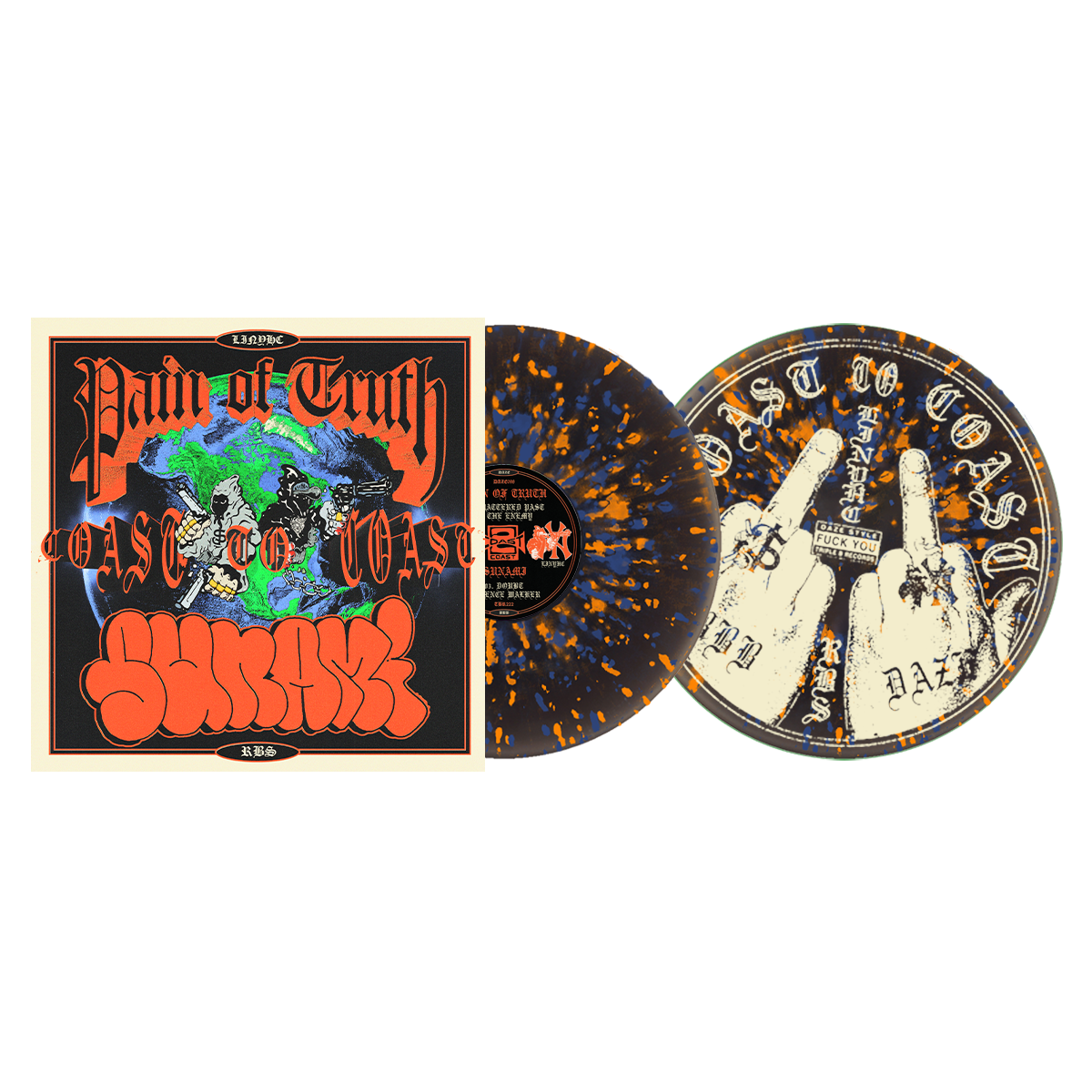 Pain of Truth / Sunami - Coast To Coast Split LP/CD – DAZE Pain of Truth / Sunami - Coast To Coast Split LP/CD – DAZE